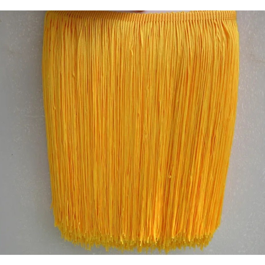 1yard Gold/Red 5~15cm Long Fringe Lace Tassel Polyester Lace Trim Ribbon Sew Latin Dress Stage Garment 涤纶扫把排须花边(2684L) - Image 6