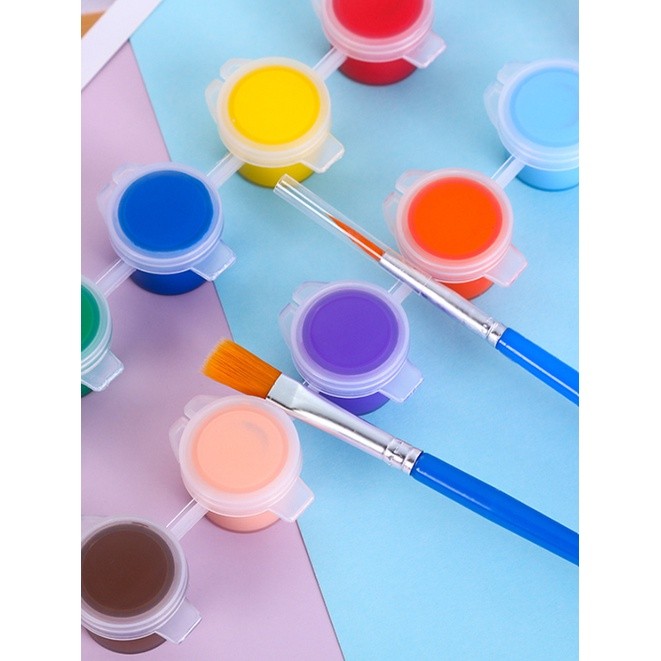 6 Conjoined 12-color Acrylic Paint Set Student Art Hand Graffiti Diy Gypsum Ceramic Art Material Painting丙烯颜料条(2416L) - Image 4