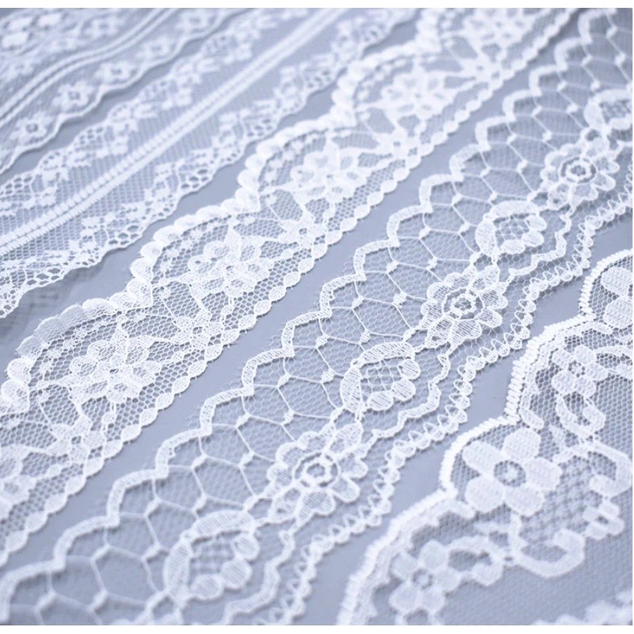 1yard White Lace Ribbon Tape Width 27MM Trim Fabric DIY Embroidered Cord For Sewing Decoration 蕾丝小花花边(2756L)