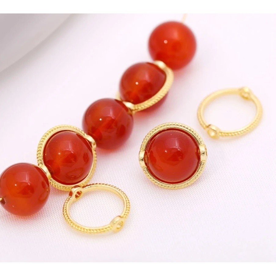 10pcs Copper Through Hole Bead Circle Double Hole Round Spacer Bead Ring Circle Frame For Diy Bracelet合金麻花串珠圈(2555L)