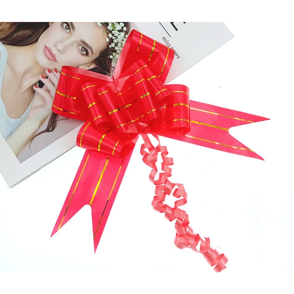 1pc New Year/Wedding Handle Pull Flower Supplies Box Packaging Bow Knot Colorful Ribbon蝴蝶结手拉花(2750L) - Image 8