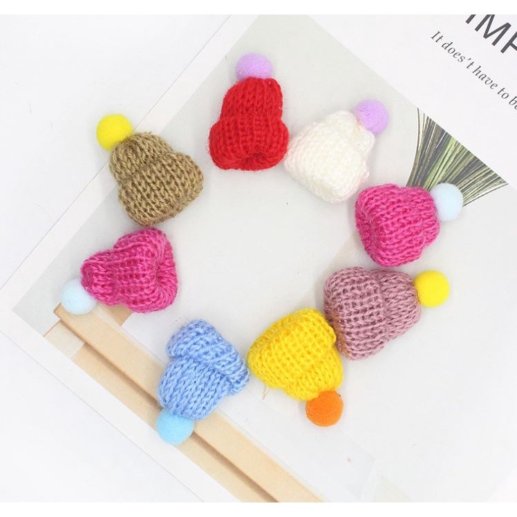 Hat Mini Christmas Hats Santa Diy Knitting Crochet Bottle Knit Decor Plush Tiny Wool Crafts Cap Snowman Yarn(2466L) - Image 5