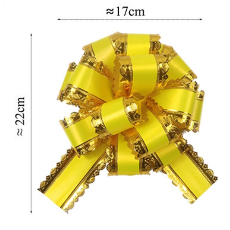 1pc Large matte lace hand bow pull flower wedding car decoration flowers fruit gift Packaging Materials波浪纹立体球花(2767L) - Image 4