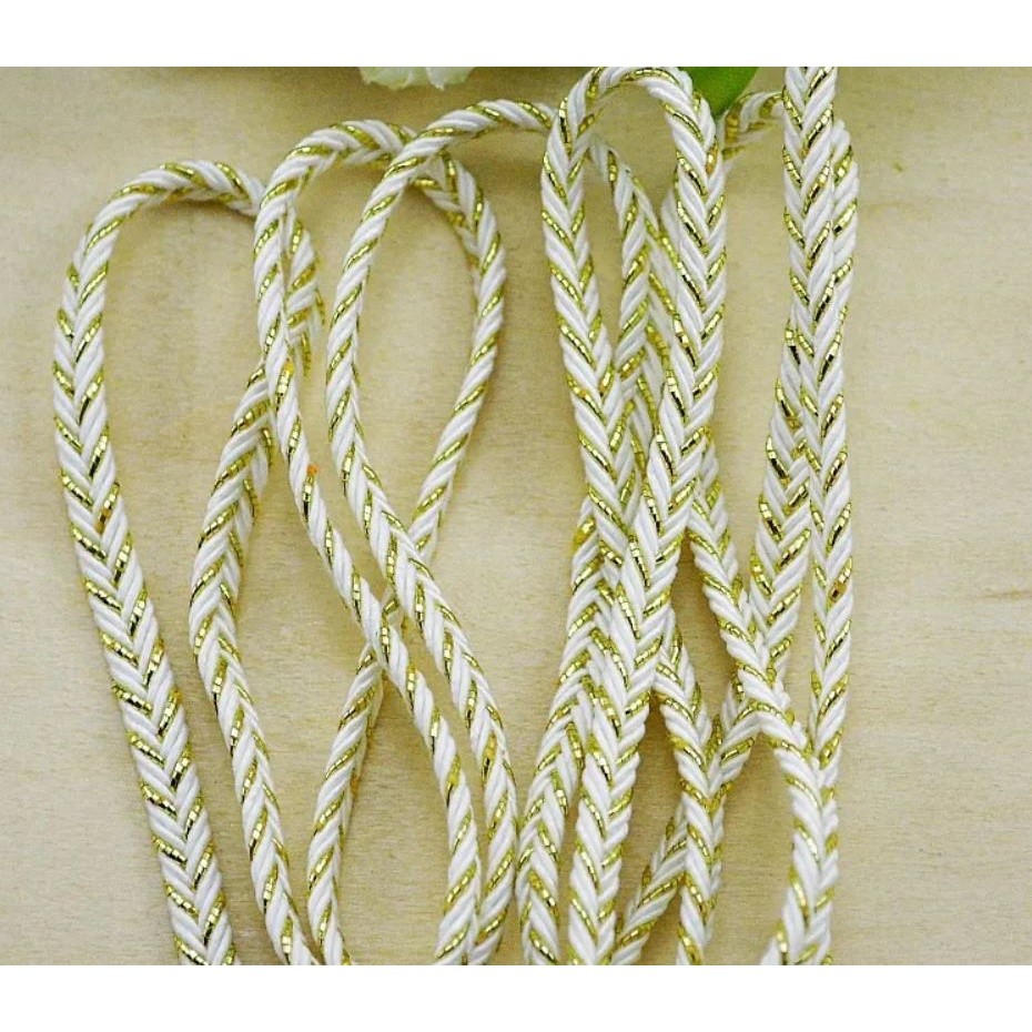 1yard 5mm Sewing Lace Trim Gold Braided Lace Ribbon Home Party Decoration DIY Clothes Gold 米麻花凹带龙骨辫金银丝花边(2492L) - Image 10