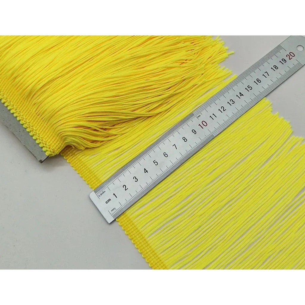 1yard Gold/Red 5~15cm Long Fringe Lace Tassel Polyester Lace Trim Ribbon Sew Latin Dress Stage Garment 涤纶扫把排须花边(2684L) - Image 5