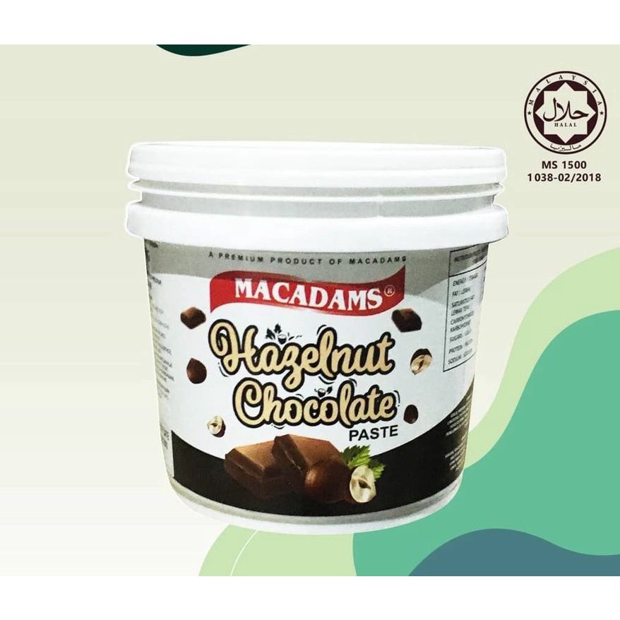 MACADAMS Hazelnut Chocolate Spread 1kg 榛子巧克力 Cocoa Paste Halal Sapuan Coklat Koko nutella(2526L)
