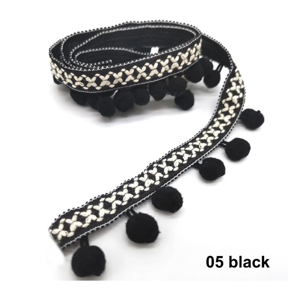1yard Pom Pom Trim Lace Fabric Sewing Accessories Pompons Trim tassel Ball Fringes Ribbon Sewing Lace 彩色毛球花边(2671L) - Image 7