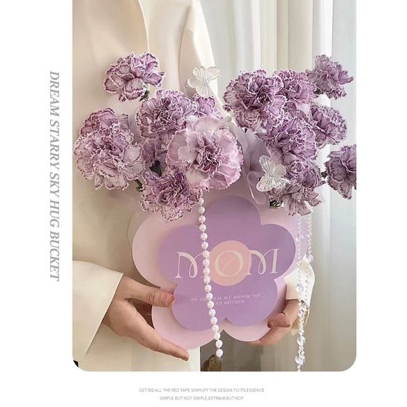 1pc Portable Flower Box Rose Packaging Box Wrapping Paper Bag Gift Box Flower Shop Valentine's Mother's Day (2511L) - Image 2