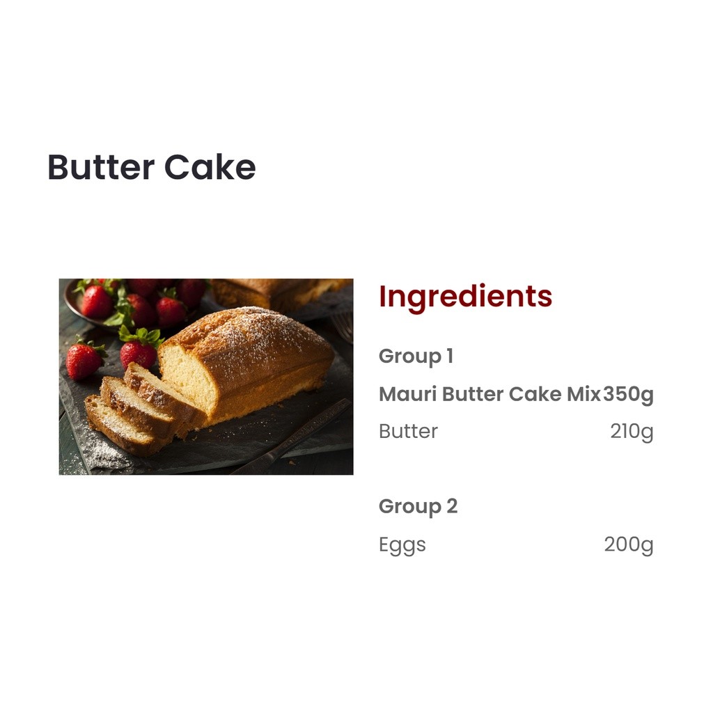 Butter Cake Pre Mix / Butter Cake mix / Margine Cake 牛油蛋糕 预拌粉 (2777L)