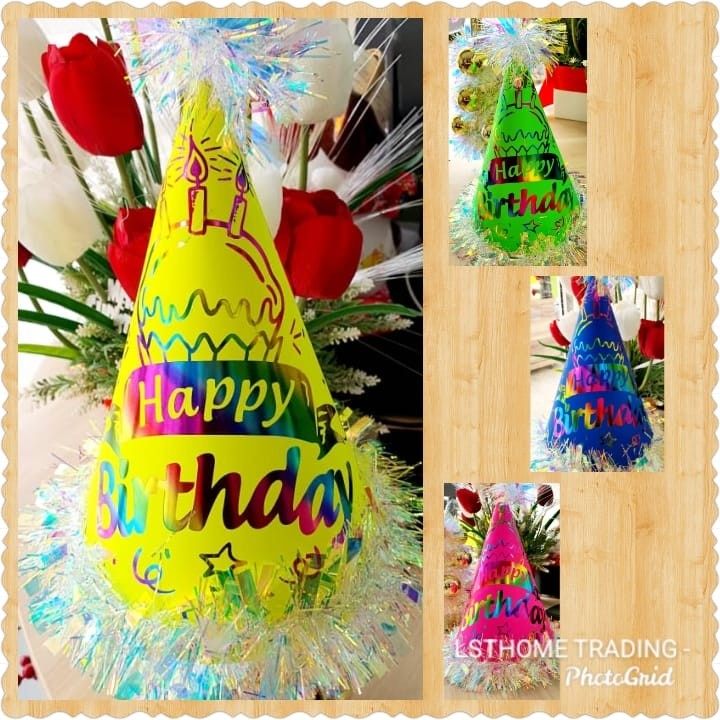 1pc Party Dress Up Children's Birthday Hat Adult One-year-old Paper Laser Lace Hat Party Hat Birthday Party (2718L)