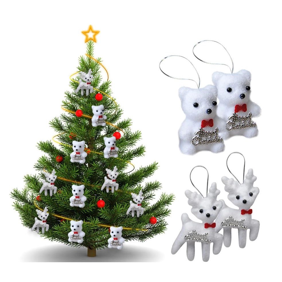 Christmas Mini Elk/Standing Santa Claus Doll Christmas Tree White Foam Hanging Pendants Decoration For Home Party(2481L) - Image 5