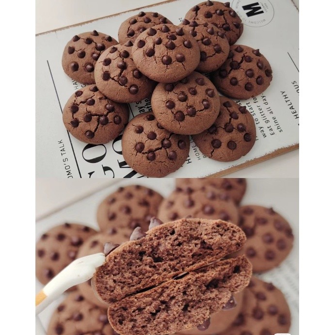 【 Dark Chocolate Cookies Mix 黑巧克力曲奇预拌粉】Double Choc Biscuit Premix 500g ready made 附食谱饼干粉 (2629L) - Image 7