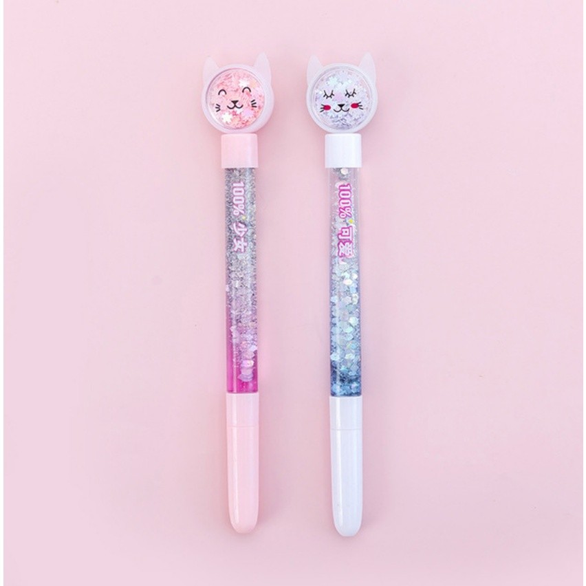 Kawaii Liquid Quicksand Gel Pen Neutral Pen Sequins Decorate Signature Pen School Office Supply Stationery创意可爱笔(2354L) - Image 7