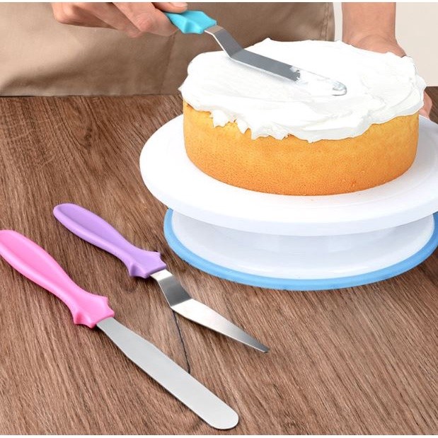 3 Pieces Stainless Steel Butter Cake Cream Knife Spatula Baking Tool Pastry Spatula Sets (2372L)