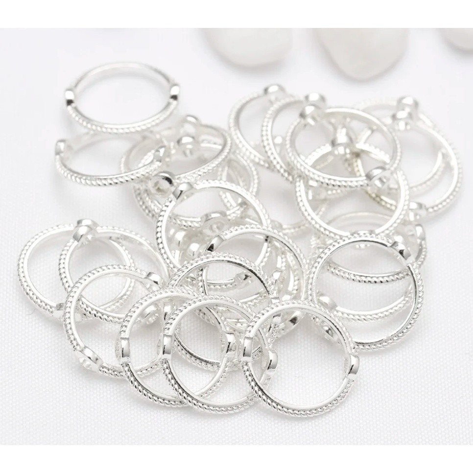 10pcs Copper Through Hole Bead Circle Double Hole Round Spacer Bead Ring Circle Frame For Diy Bracelet合金麻花串珠圈(2555L) - Image 9