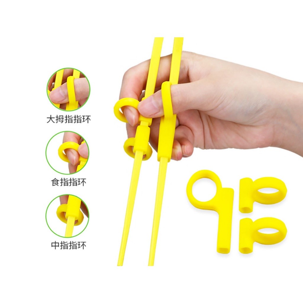 Silicone World 1 Set Silicone Kids Holding Chopsticks Correcting Ring Auxiliary Learning Training硅胶手指套儿童训练筷手(2772L) - Image 4