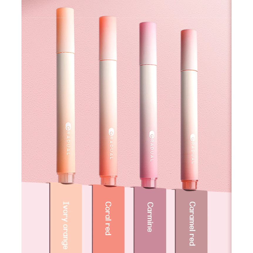 4pcs/Box Highlighter Pen Kawaii Markers Multifunctional Color graffiti Painting Liner Pen Students 渐变护眼斜头荧光笔(142-2866L) - Image 4