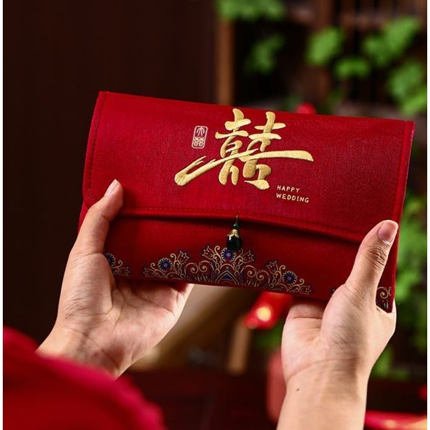 Red Envelope Delicate Large Capacity Fabric Art Tassel Design Chinese Style Wedding Lucky Pocket for Friends (2829L) - Image 3