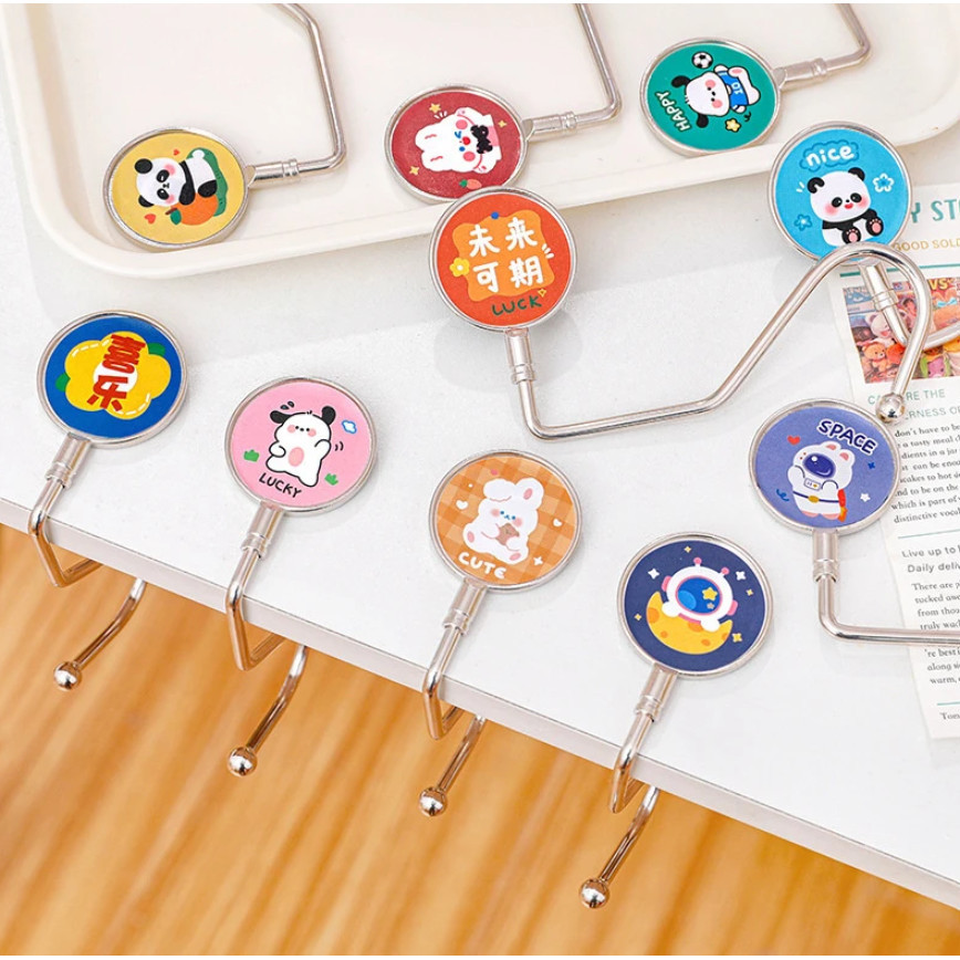Metal Load-bearing Table Side Hook Metal Portable Hanging Desk Bag Hook Handbag Hanger Foldable可移动挂钩(146-2881L) - Image 6