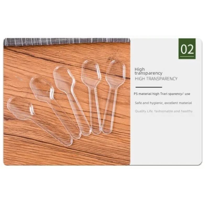 10pcs Mini Clear Plastic Spoons Disposable Flatware for Jelly Ice Cream Dessert Disposable (2857L) - Image 4