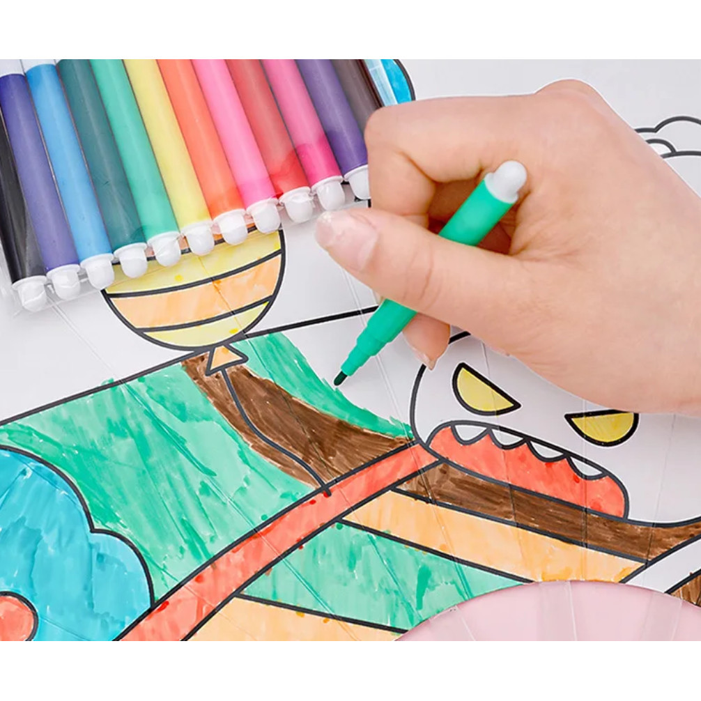 12Colors Mini Watercolor Art Markers Brush Pen Highlighter Drawing Graffiti Pens for kids School水彩笔(2153-2865L) - Image 4