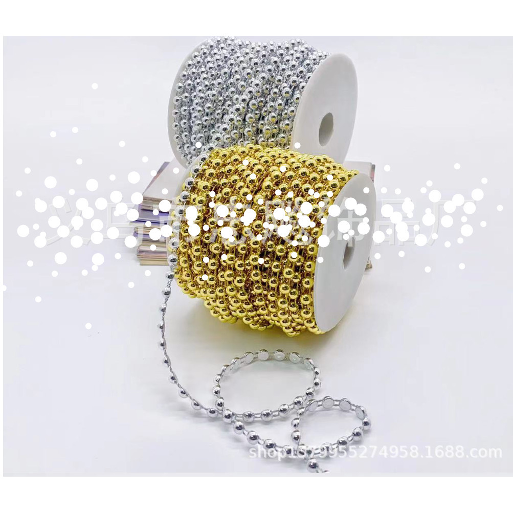 1yard Gold Silver ABS semicircle connecting beads DIY wedding imitation pearl double thread 半面定位连线珠链(2797L) - Image 13