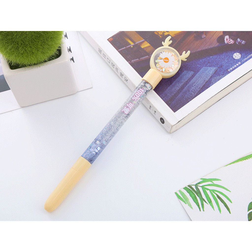 Kawaii Liquid Quicksand Gel Pen Neutral Pen Sequins Decorate Signature Pen School Office Supply Stationery创意可爱笔(2354L) - Image 12