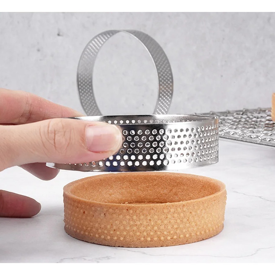 3 in 1 Perforated Round Square Tart Ring Stainless Steel Fruit Pie Tartlet Mold for Baking DIY Dessert Cake (2792L) - Image 7