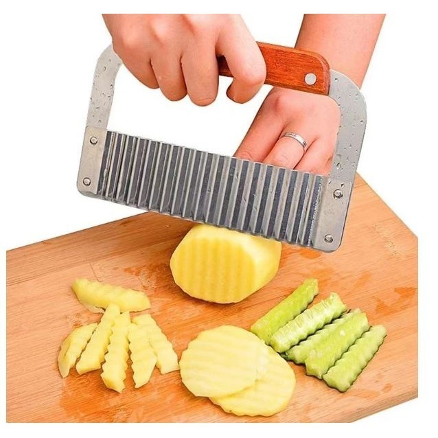 Stainless Potato Cutter Chopper French Fry Maker Tools Steel Potato Chip Slicer Dough Vegetable Fruit Knife (2869L)
