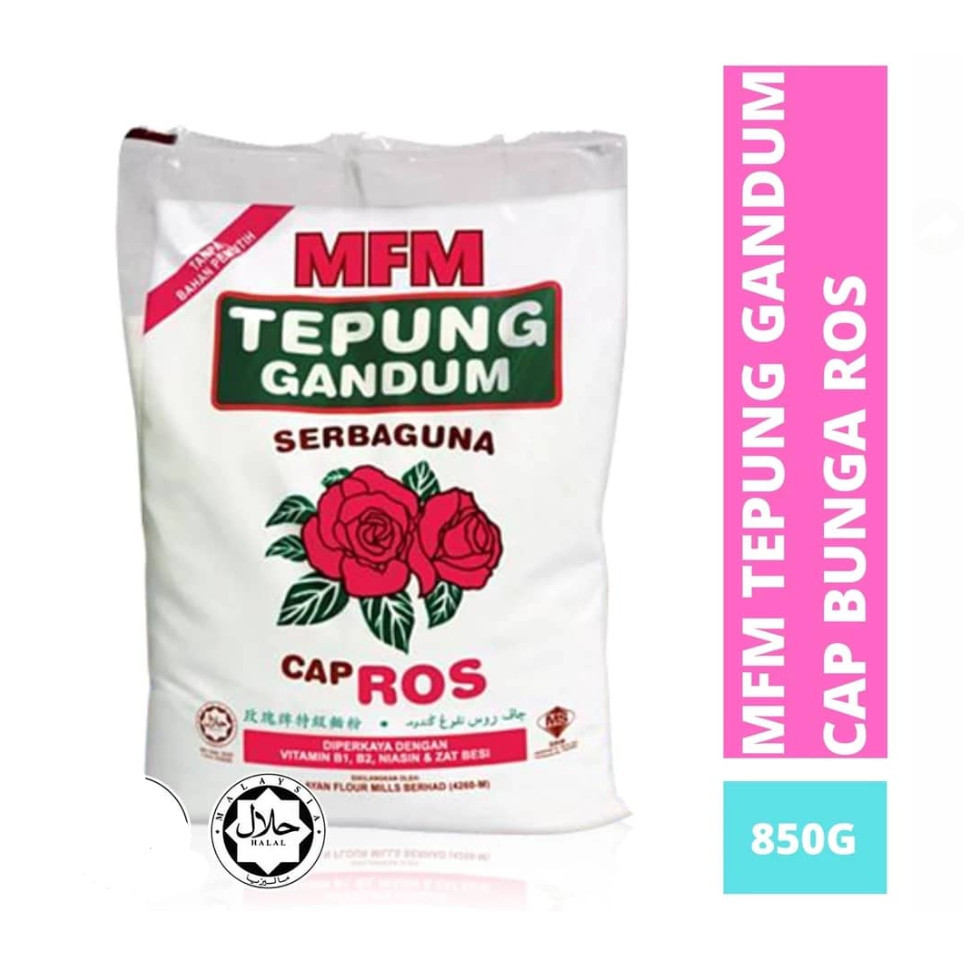 MFM TEPUNG GANDUM CAP BUNGA ROS ( 850G ) 红玫瑰花牌中筋面粉 (2841L)