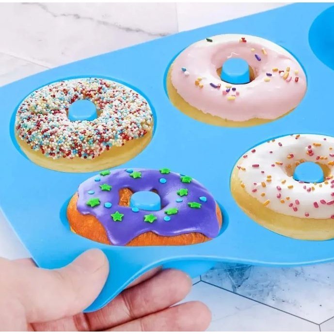 6/8/18 Cavity Silicone Donut Mold Baking Pan Mold Bread Pastry Mold DIY Baking Tray Doughnut Dessert Making(2849L) - Image 3