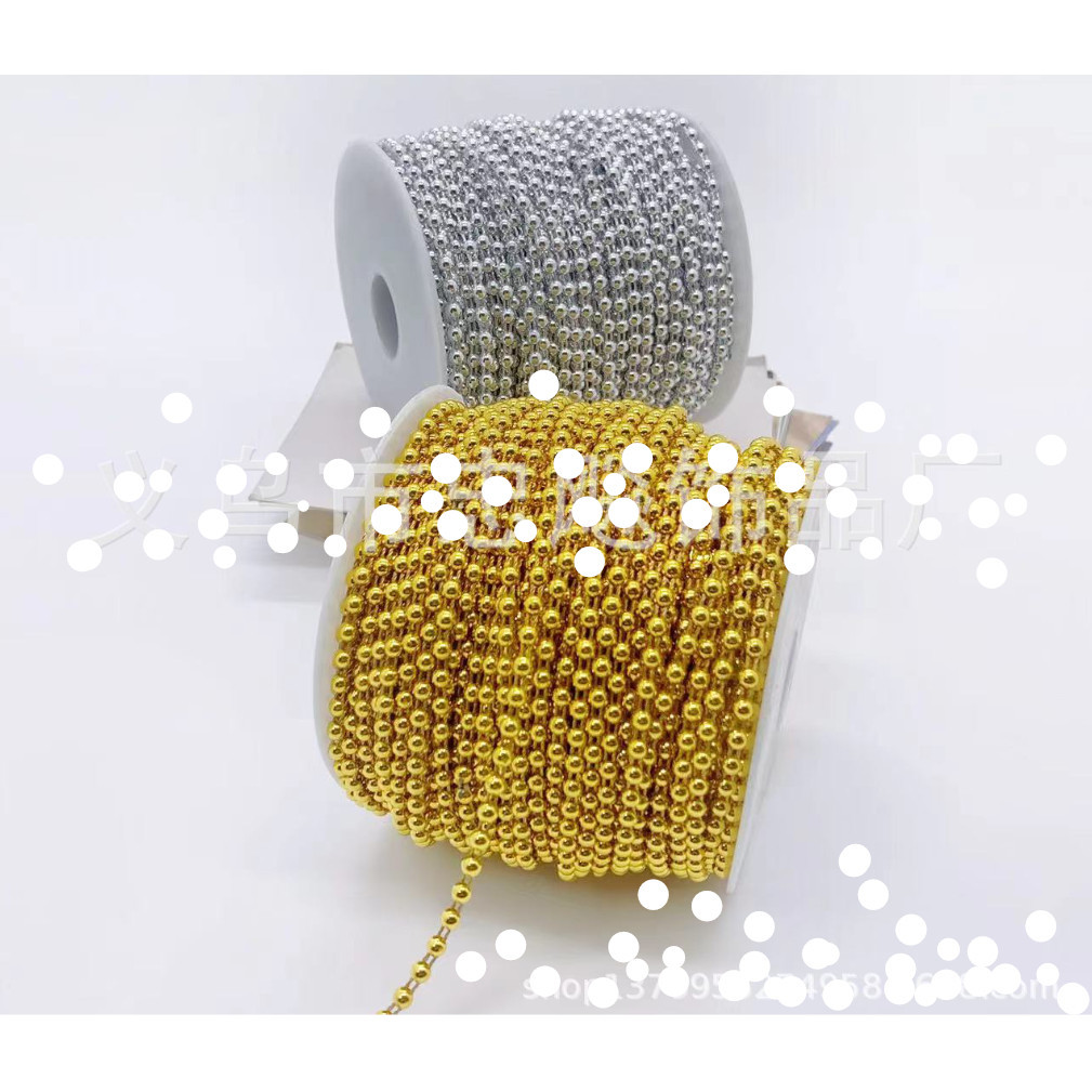 1yard Gold Silver ABS semicircle connecting beads DIY wedding imitation pearl double thread 半面定位连线珠链(2797L) - Image 7