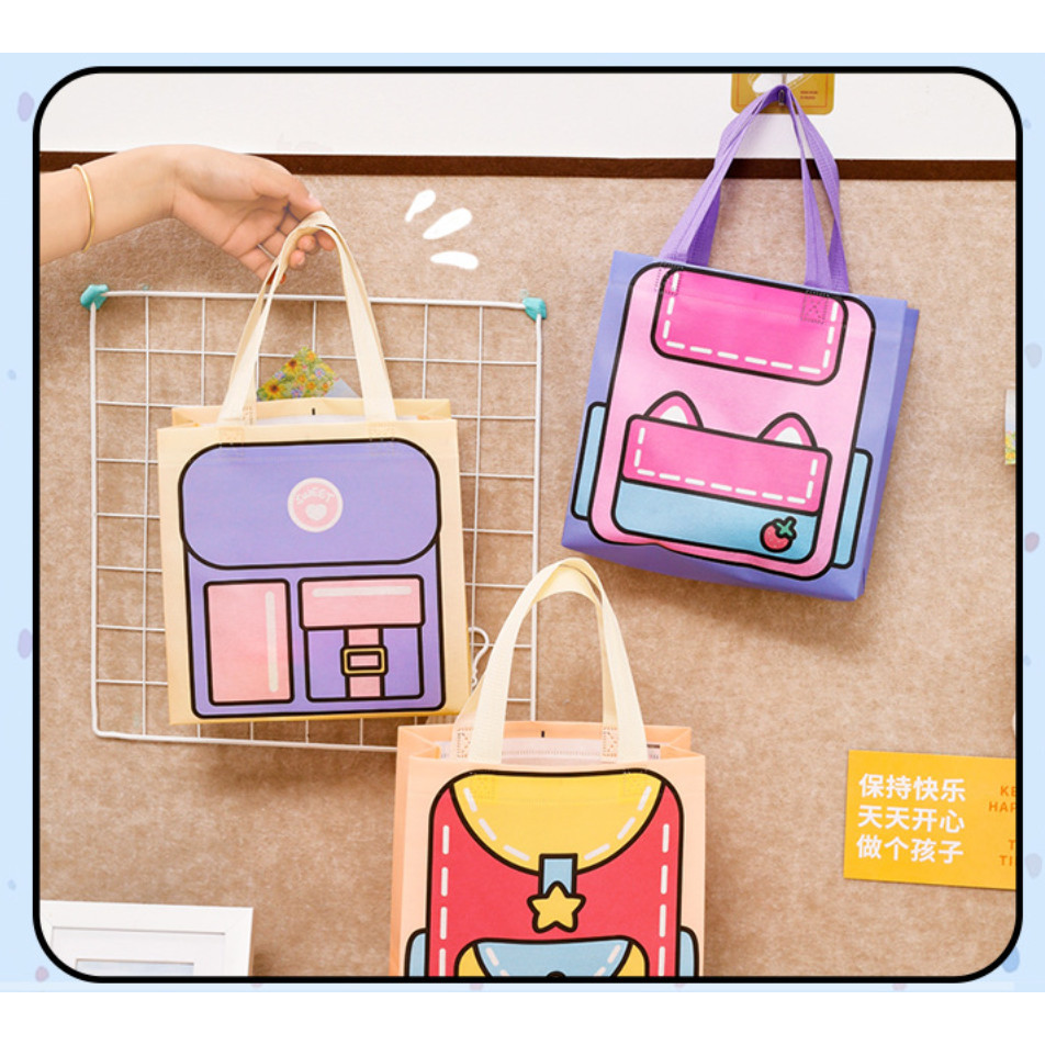 Mr. Paper Colorful Handbag Storage Bags Kids Cute Functional Storage Bag Holiday Gift Packaging Bag原创多巴胺色系手提袋(432-2879L) - Image 3