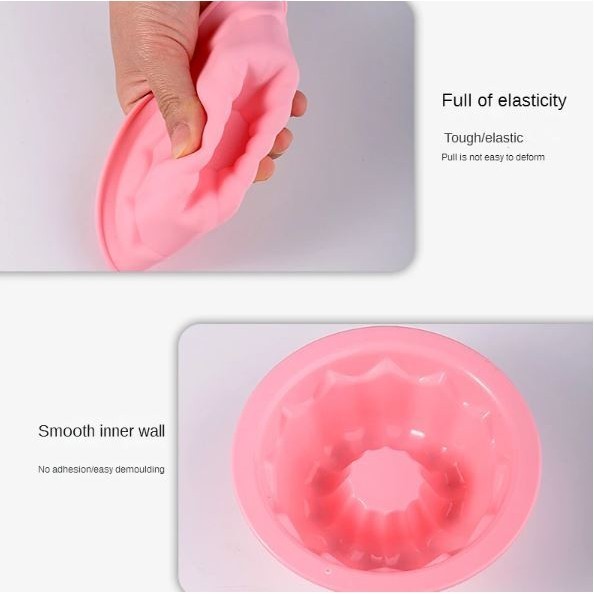Silicone Bundt Cake Mold Non-stick Fluted Cake Baking Mold Pumpkin Cake Pan Fancy Round Donut Baking Mould(2852L) - Image 5