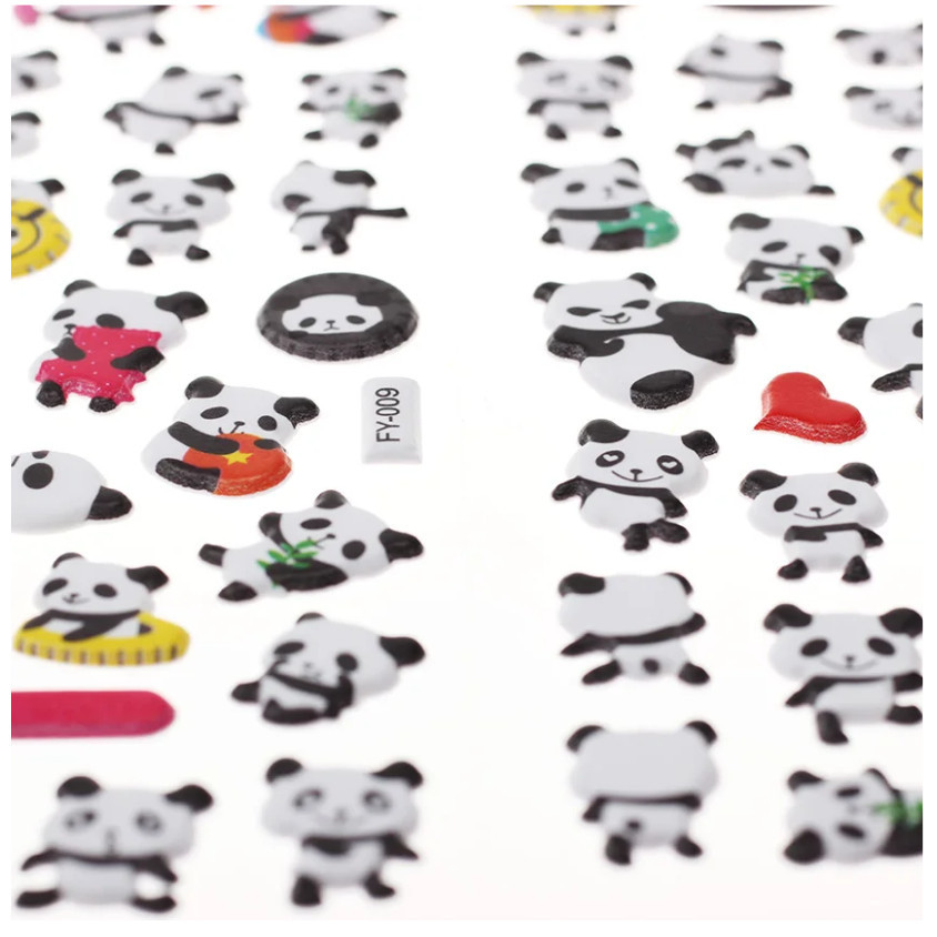Kawaii Cartoon 3D Puffy Bulk Stickers Panda Stereo Bubble Sticker For DIY Scrapbooking Diary Album 立体熊猫泡泡贴(246-2873L) - Image 5