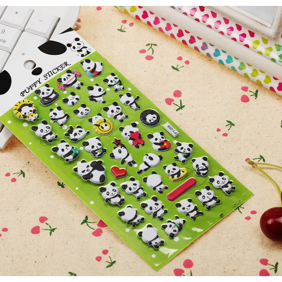 Kawaii Cartoon 3D Puffy Bulk Stickers Panda Stereo Bubble Sticker For DIY Scrapbooking Diary Album 立体熊猫泡泡贴(246-2873L) - Image 2