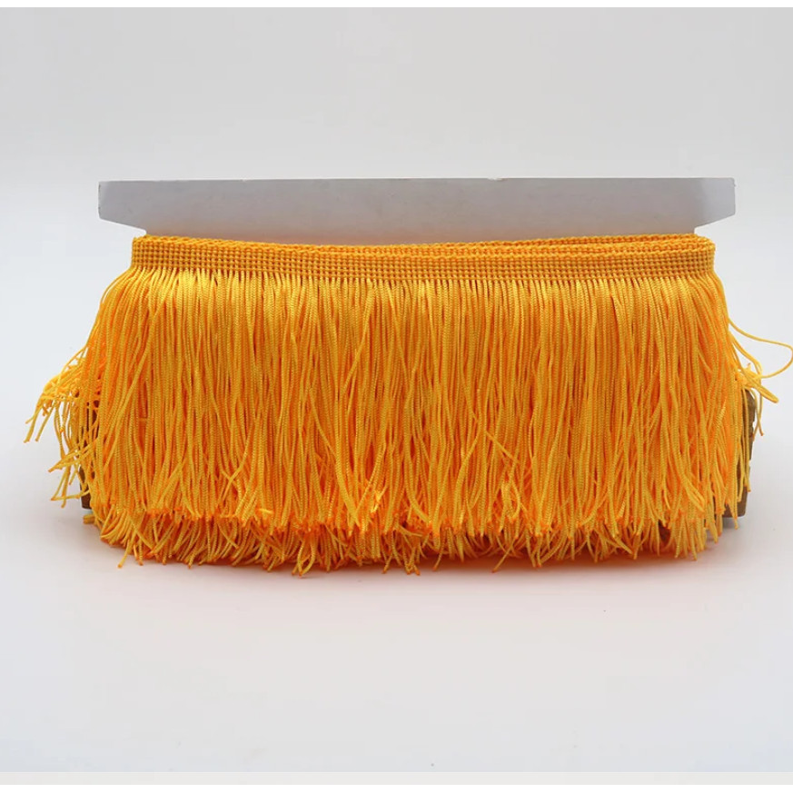 1yard Gold/Red 5~15cm Long Fringe Lace Tassel Polyester Lace Trim Ribbon Sew Latin Dress Stage Garment 涤纶扫把排须花边(2684L) - Image 9