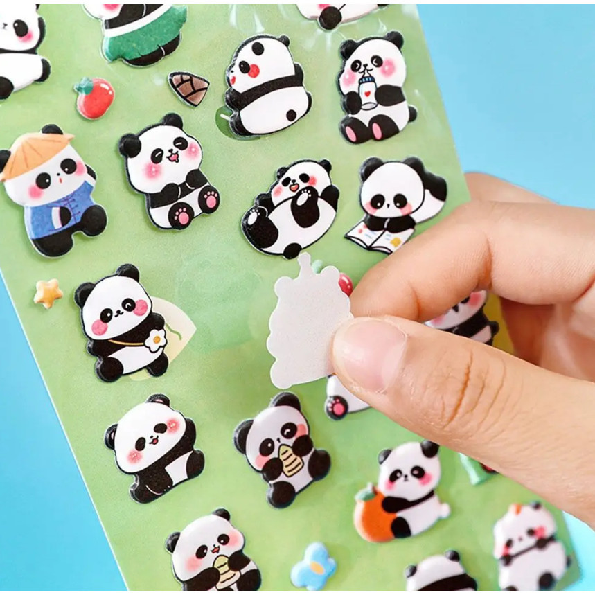Kawaii Cartoon 3D Puffy Bulk Stickers Panda Stereo Bubble Sticker For DIY Scrapbooking Diary Album 立体熊猫泡泡贴(246-2873L) - Image 4