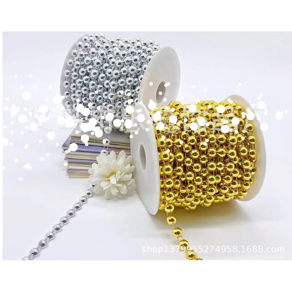 1yard Gold Silver ABS semicircle connecting beads DIY wedding imitation pearl double thread 半面定位连线珠链(2797L) - Image 17