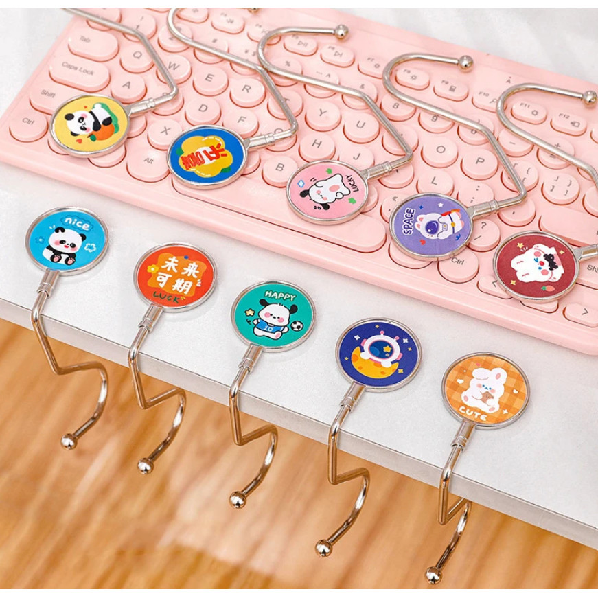 Metal Load-bearing Table Side Hook Metal Portable Hanging Desk Bag Hook Handbag Hanger Foldable可移动挂钩(146-2881L)