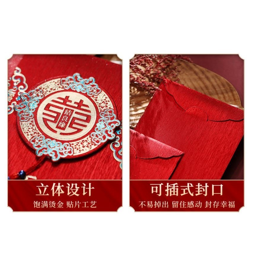 2Pcs Eye-catching Lucky Red Pocket Paper Decorative Wedding Red Envelope Tassel Wedding Money Bag for Festival (2831L) - Image 5