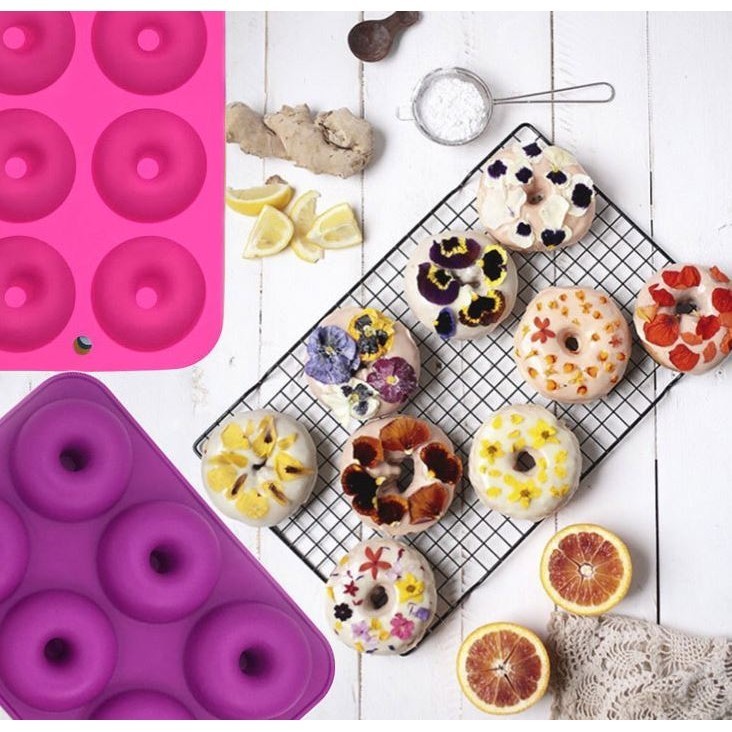 6/8/18 Cavity Silicone Donut Mold Baking Pan Mold Bread Pastry Mold DIY Baking Tray Doughnut Dessert Making(2849L)