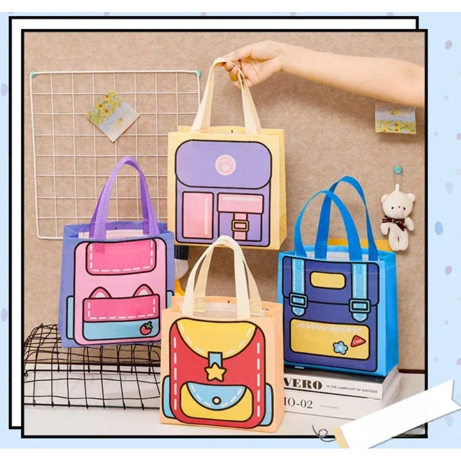 Mr. Paper Colorful Handbag Storage Bags Kids Cute Functional Storage Bag Holiday Gift Packaging Bag原创多巴胺色系手提袋(432-2879L)