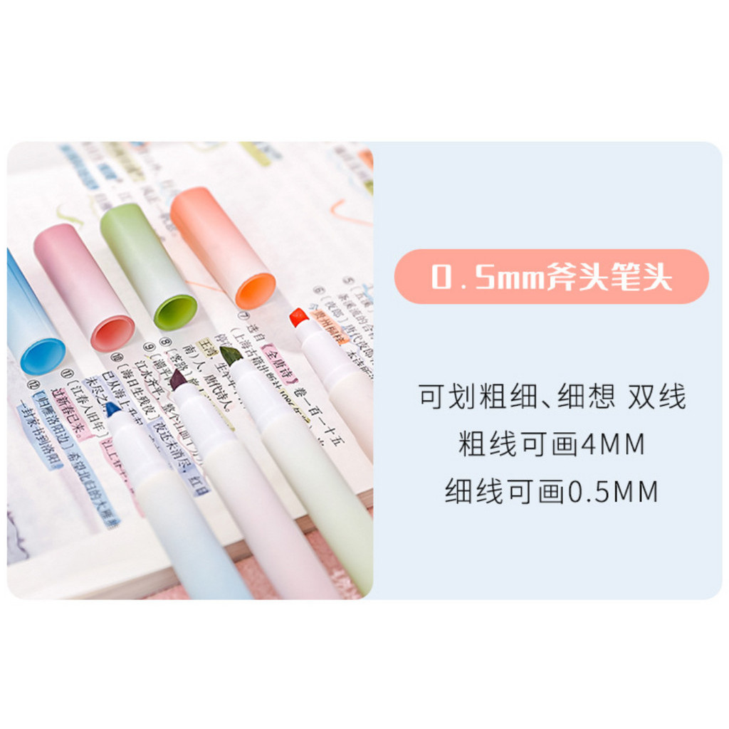 4pcs/Box Highlighter Pen Kawaii Markers Multifunctional Color graffiti Painting Liner Pen Students 渐变护眼斜头荧光笔(142-2866L) - Image 6