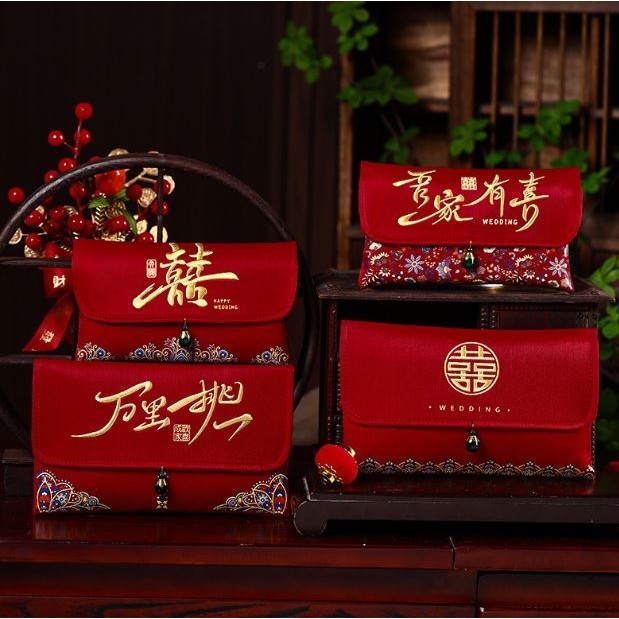 Red Envelope Delicate Large Capacity Fabric Art Tassel Design Chinese Style Wedding Lucky Pocket for Friends (2829L) - Image 2