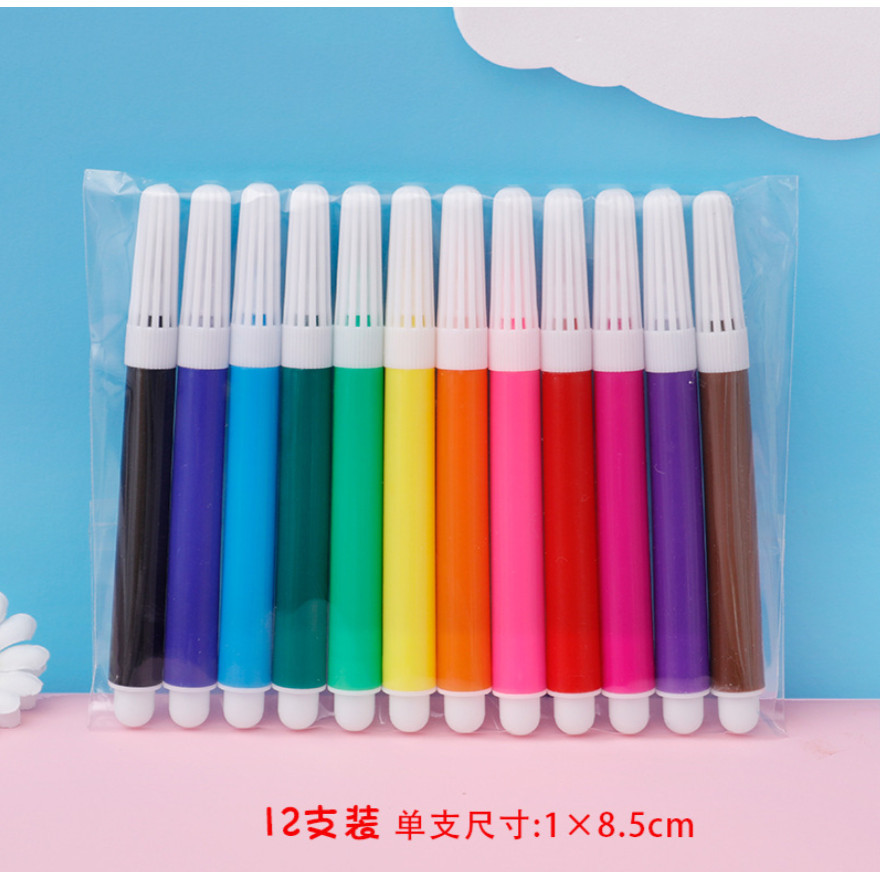 12Colors Mini Watercolor Art Markers Brush Pen Highlighter Drawing Graffiti Pens for kids School水彩笔(2153-2865L) - Image 11