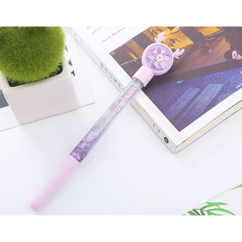 Kawaii Liquid Quicksand Gel Pen Neutral Pen Sequins Decorate Signature Pen School Office Supply Stationery创意可爱笔(2354L) - Image 11