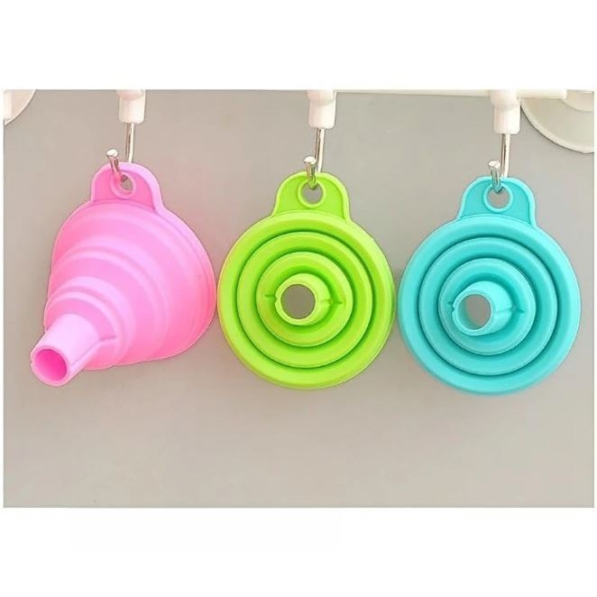 Silicone Folding Funnel Food Grade Silicone Kitchen Tools Folding Telescopic Funnel Portable Small Liquid Funnel(2853L) - Image 4