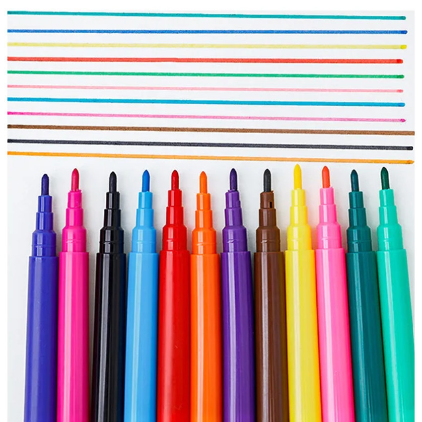 12Colors Mini Watercolor Art Markers Brush Pen Highlighter Drawing Graffiti Pens for kids School水彩笔(2153-2865L) - Image 5