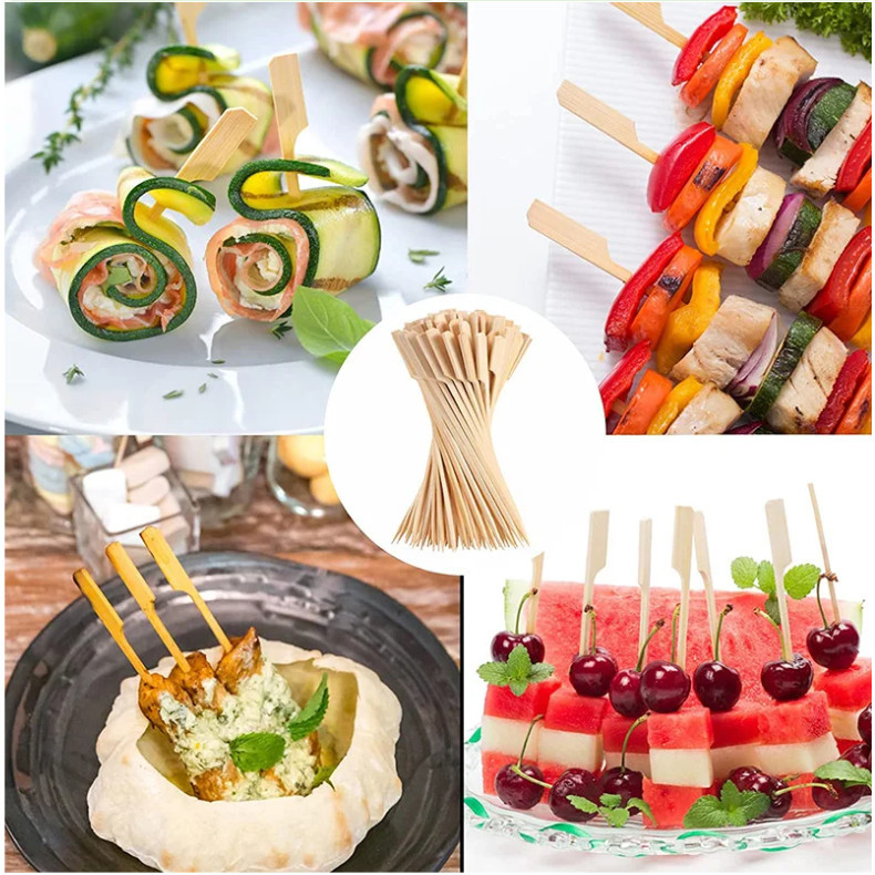 20pcs Guandong cooking bamboo skewers spicy hot barbecue skewers iron cannon skewers with handles(2790L)